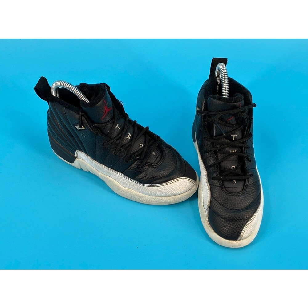 Air Jordan 12 Retro Playoffs 2022 Kids 2Y Black White Red 151186-006
